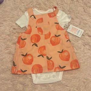 Carters peach dress with onesie